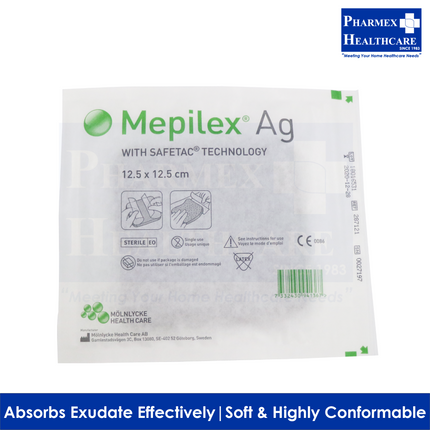 MEPILEX AG Wound Dressing 12.5x12.5cm, 1 Pc