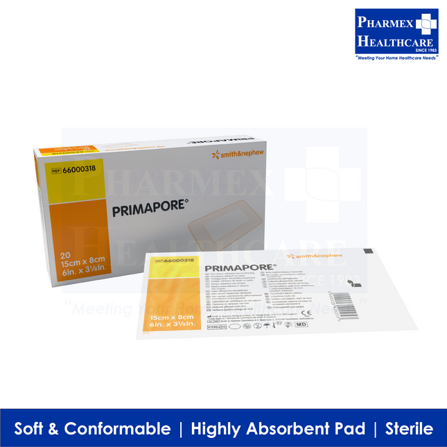 SMITH & NEPHEW Primapore Dressing Adhesive, per piece (4 Sizes Available)