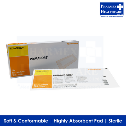 SMITH & NEPHEW Primapore Dressing Adhesive, per piece (4 Sizes Available)-4