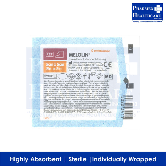 SMITH & NEPHEW Melolin Absorbent Dressings, per piece - 3872