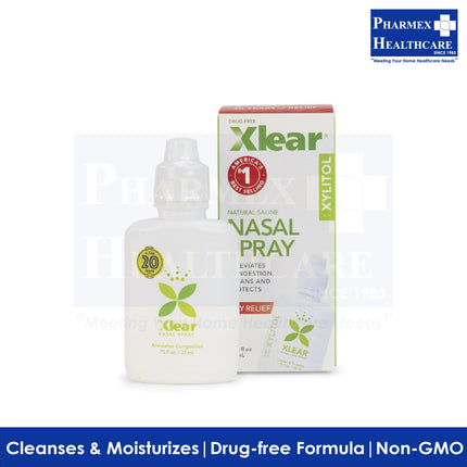 Xlear Natural Saline Sinus Nasal Spray with Xylitol 22ml (0.75 Fl Oz)