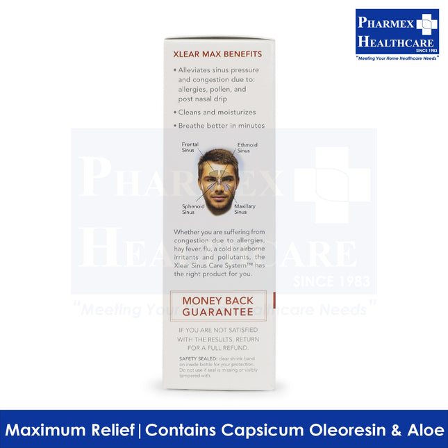 Xlear MAX Natural Saline Nasal Spray with Capsicum and Xylitol 45ml (1.5 Fl Oz)-1