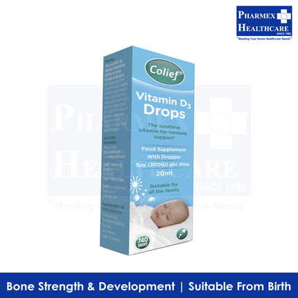 Colief Vitamin D3 drops 200IU, 20ml