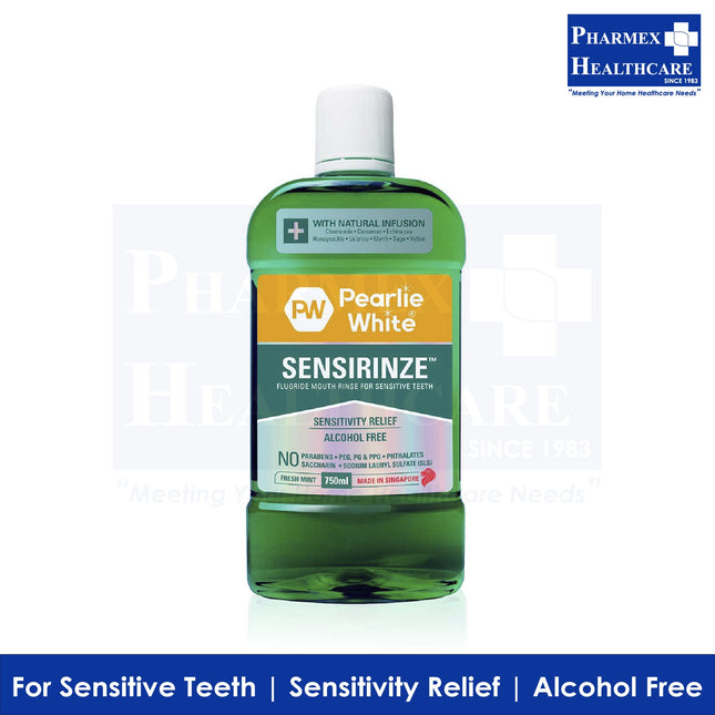 Pearlie White Sensirinze Fluoride Mouth Rinse for Sensitive Teeth 750ml