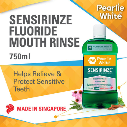 Pearlie White Sensirinze Fluoride Mouth Rinse for Sensitive Teeth 750ml-2