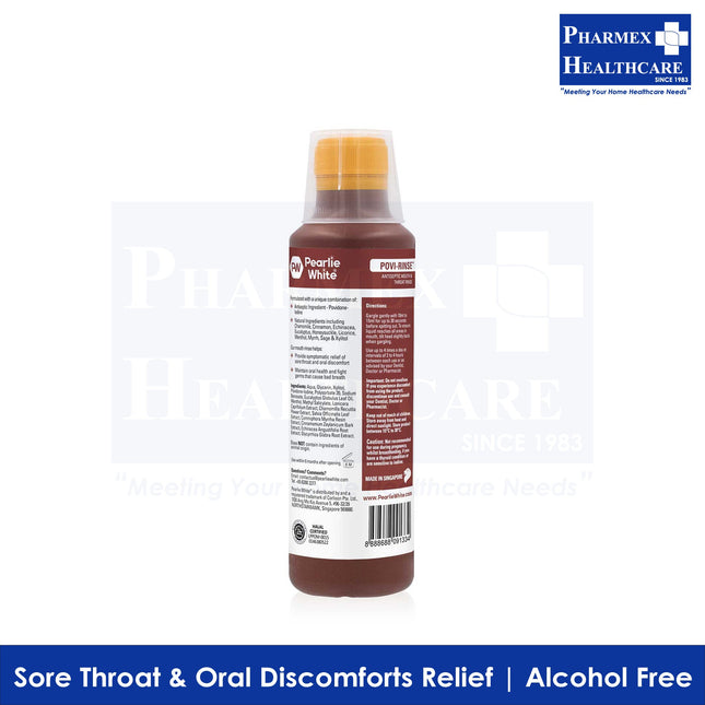 Pearlie White Povi-Rinse Antiseptic Mouth & Throat Rinse 250ml-1
