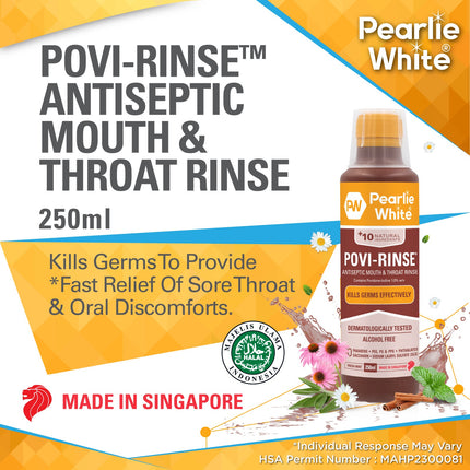 Pearlie White Povi-Rinse Antiseptic Mouth & Throat Rinse 250ml-3