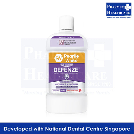 Pearlie White Defenze antiseptic fluoride mouth rinse 750ml