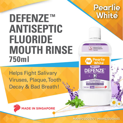 Pearlie White Defenze antiseptic fluoride mouth rinse 750ml-2