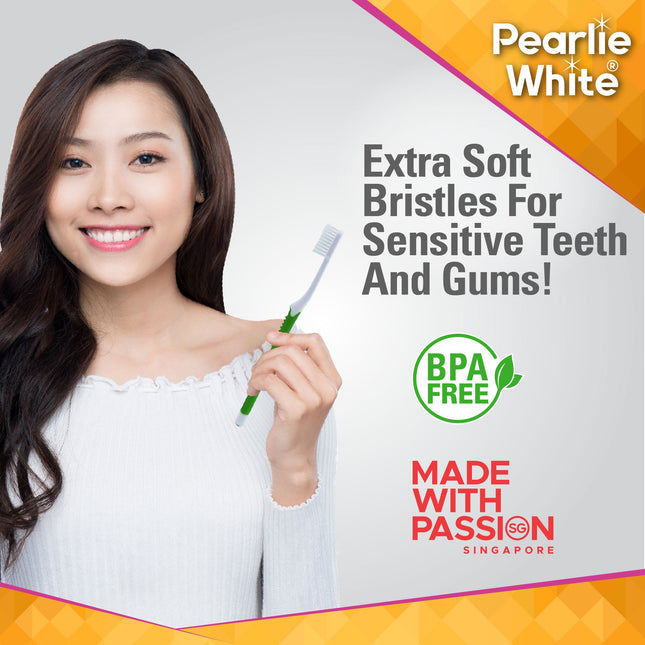 PEARLIE WHITE BrushCare Sensitive Toothbrush, Extra Soft Bristles, 1 Piece - 3932-3