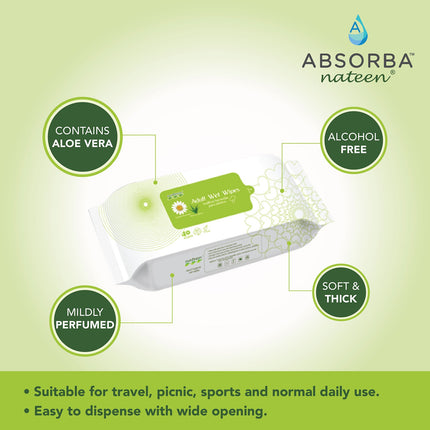 Absorba Nateen Wet Wipes, 40pcs-1