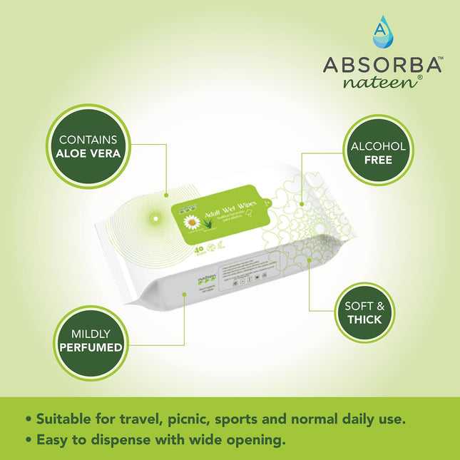 Absorba Nateen Wet Wipes, 40pcs, 12 Pkts/Carton-1