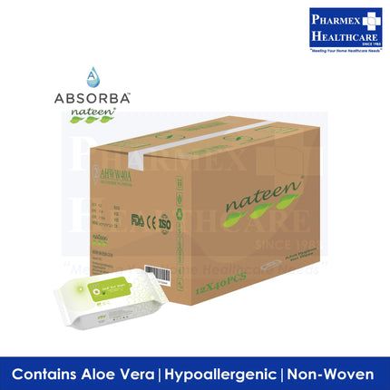 Absorba Nateen Wet Wipes, 40pcs, 12 Pkts/Carton