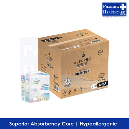 Absorba Nateen Soft 5ply Underpad, 75x75cm with SAP, 10s (10 Pkts / Carton)