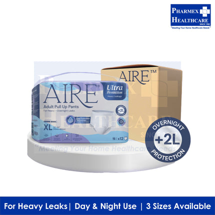 AIRE Ultra Protection Adult Diaper Pull Up Pants, 8 bags/ctn, 3 Available Sizes - 4078