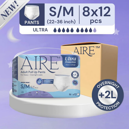 AIRE Ultra Protection Adult Diaper Pull Up Pants, 8 bags/ctn, 3 Available Sizes - 4079-2