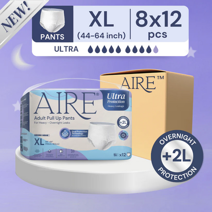 AIRE Ultra Protection Adult Diaper Pull Up Pants, 8 bags/ctn, 3 Available Sizes - 4078-2