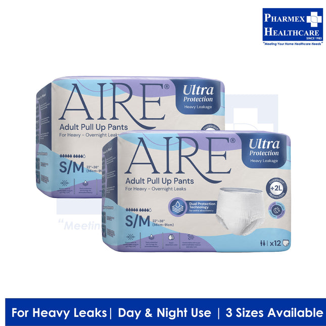 Aire Ultra Protection Adult Diaper Pull Up Pants, 12 Pcs/Bag, 3 Available Sizes - 4076