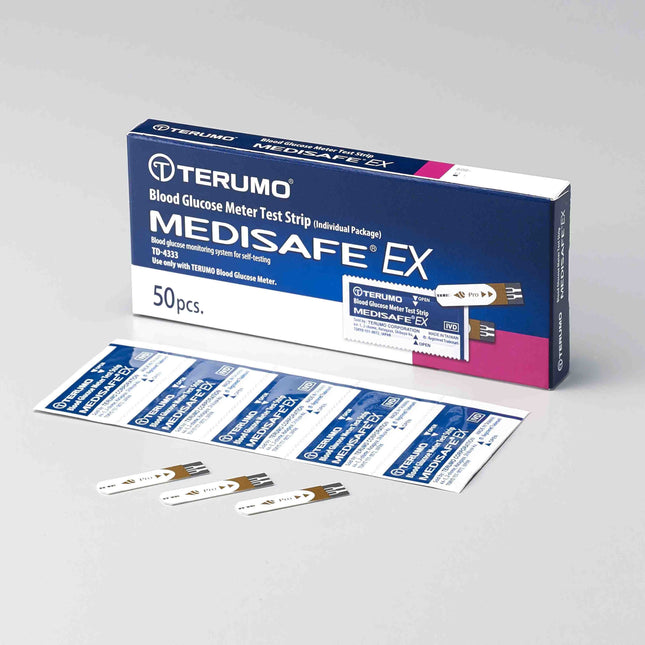 TERUMO Medisafe Ex Blood Glucose Test Strips, 50 Pcs/Box