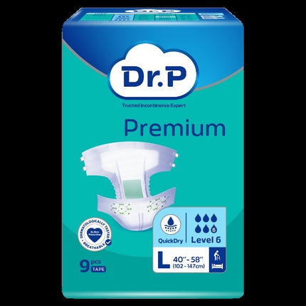 Dr. P Premium Level 6 Tape Adult Diapers (3 Available Sizes) - 4172