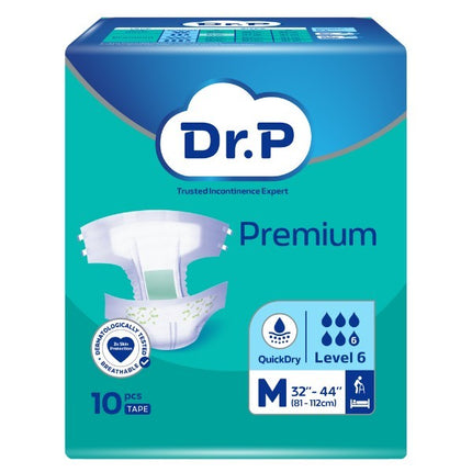 Dr. P Premium Level 6 Tape Adult Diapers (3 Available Sizes)