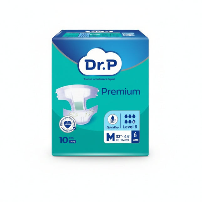 Dr. P Premium Level 6 Tape Adult Diapers (3 Available Sizes)