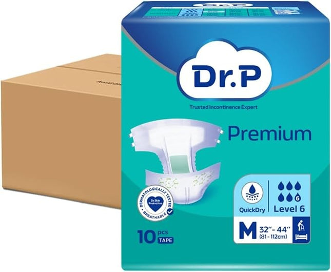 Dr. P Premium Level 6 Tape Adult Diapers (3 Available Sizes) - 4174