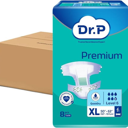 Dr. P Premium Level 6 Tape Adult Diapers (3 Available Sizes) - 4176