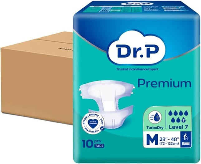 Dr. P Premium Level 7 Tape Adult Diapers (3 Available Sizes) - 4179