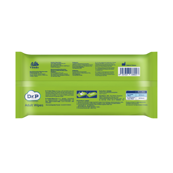 Dr. P Adult Wipes, 40s/Pkt-1