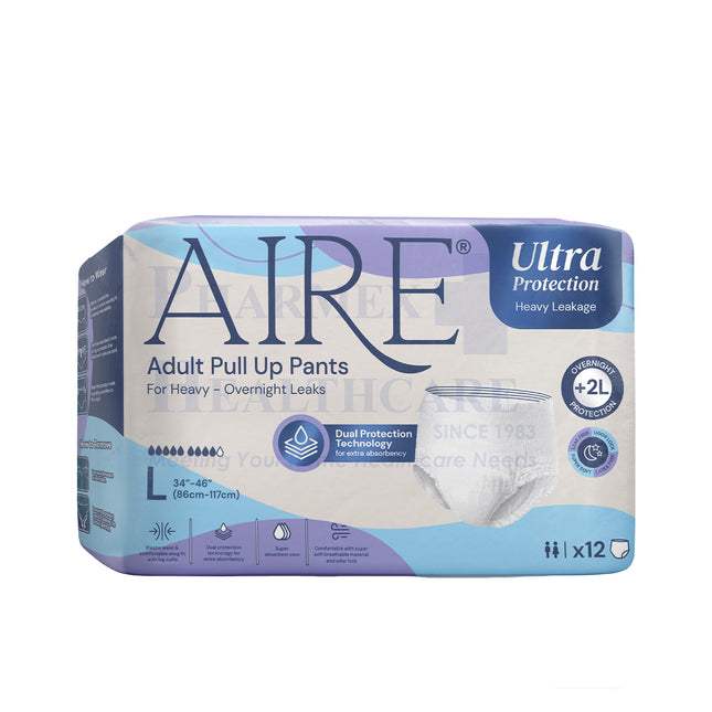 Aire Ultra Protection Adult Diaper Pull Up Pants, 12 Pcs/Bag, 3 Available Sizes