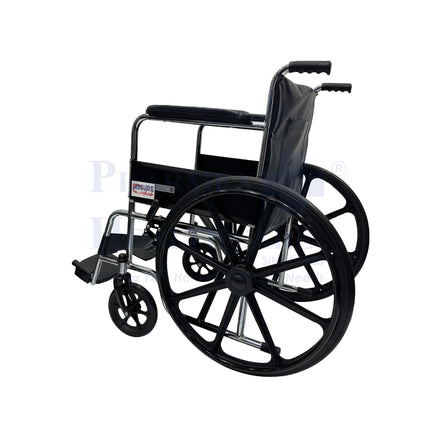 AR-0100 ASSURE Rehab Standard Chrome Wheelchair | Flip-Up Footplate
