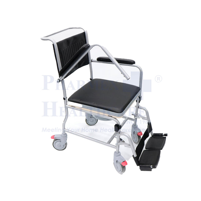 ASSURE Rehab Commode Chair with Detachable Footrests