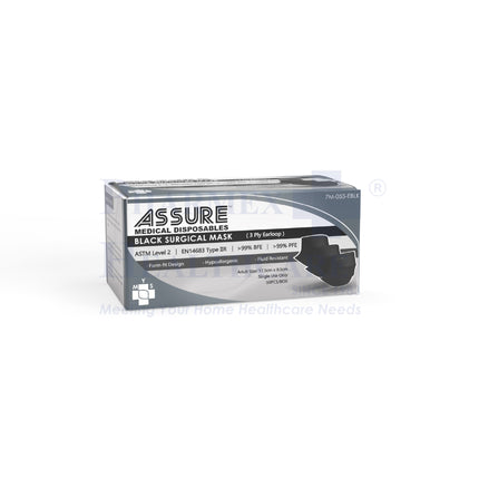 ASSURE Surgical Black Mask | Adult