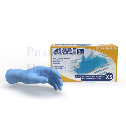 ASSURE Blue Soft Nitrile LITE Powder-Free Gloves