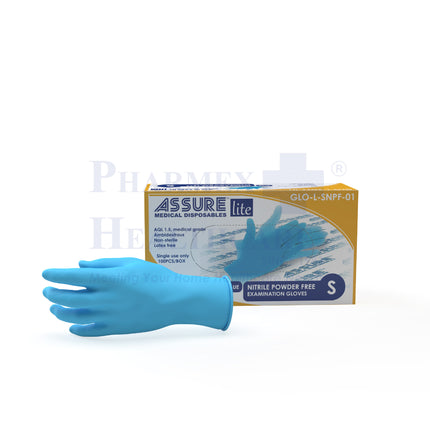 ASSURE Blue Soft Nitrile LITE Powder-Free Gloves