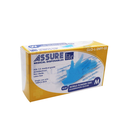 ASSURE Blue Soft Nitrile LITE Powder-Free Gloves