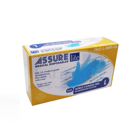 ASSURE Blue Soft Nitrile LITE Powder-Free Gloves