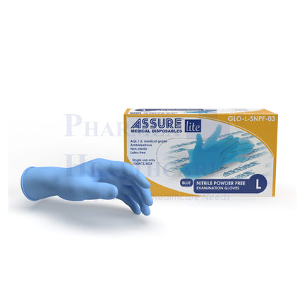ASSURE Blue Soft Nitrile LITE Powder-Free Gloves