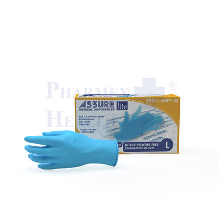 ASSURE Blue Soft Nitrile LITE Powder-Free Gloves