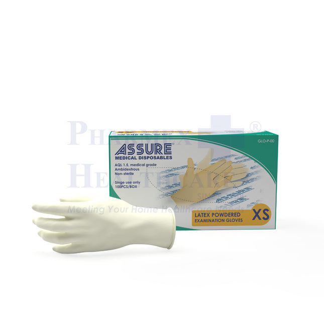 ASSURE Latex Lightly Powdered Gloves