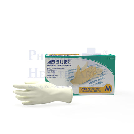 ASSURE Latex Lightly Powdered Gloves