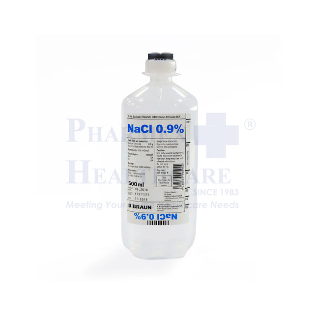 B BRAUN Sodium Chloride Intravenous Infusion, B. P. 0.9%, 500ml/1000ml
