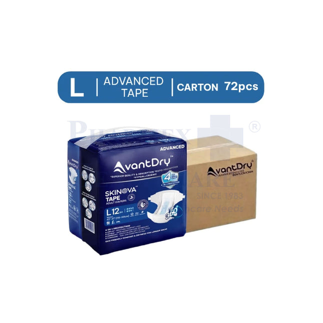 AvantDry® Skinova Advanced Tape Adult Diapers (3 Available Sizes)