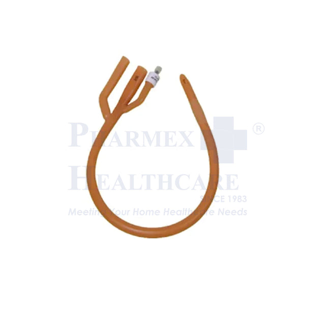 BARDIA Foley Catheter, Silicone-Elastomer Coated, 3 Way, 30ml Balloon, 10pcs/Box