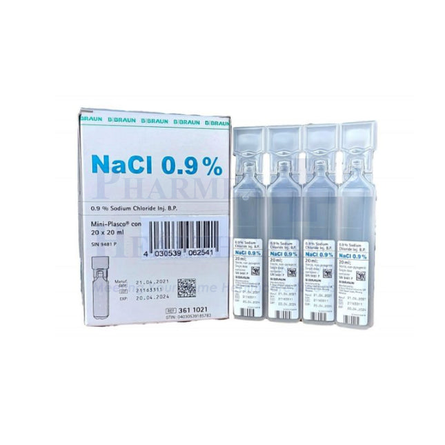 B BRAUN Mini-Plasco® connect, 0.9% Sodium Chloride for Injection, 20ml, 1 Ampoule