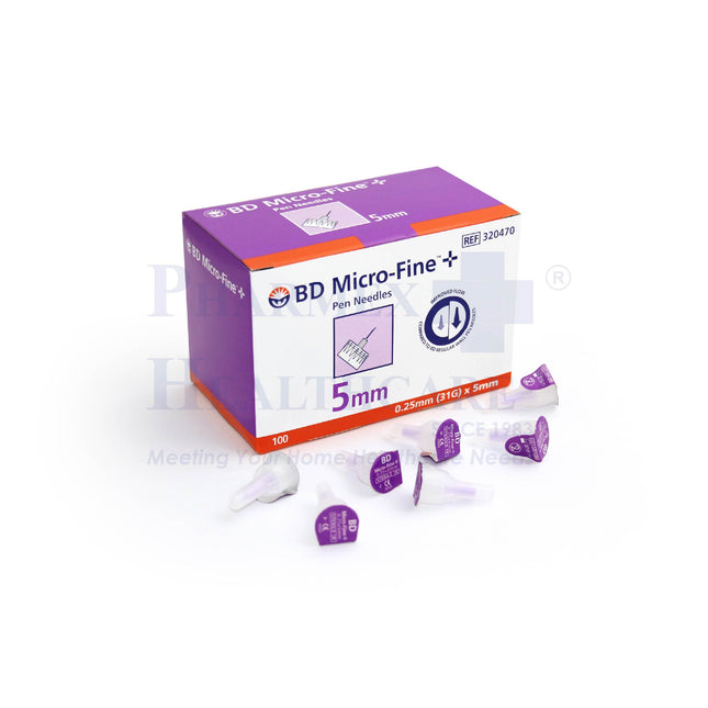 BD Micro-Fine™ + Pen Needles 0.25mm (31G) x 5mm, 100s/Box