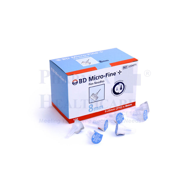 BD Micro-Fine™ + Pen Needles 0.25mm (31G) x 8mm, 100's/Box