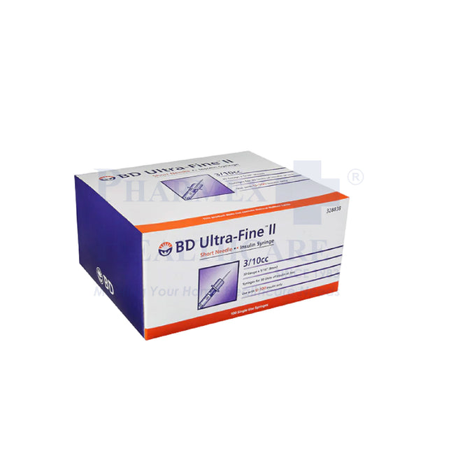 BD Ultra-Fine II 30G x 8mm Insulin Syringe, 100's/Box