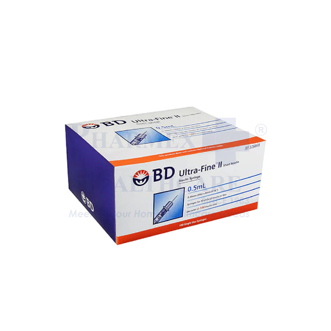 BD Ultra-Fine II 30G x 8mm Insulin Syringe, 100's/Box